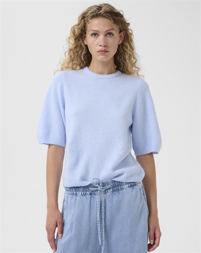 Gestuz - GZAlpha Strik T-shirt - Blue Finch Melange 